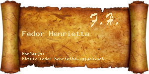 Fedor Henrietta névjegykártya